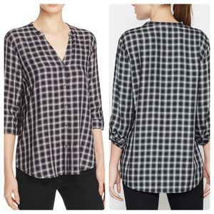 Soft Joie Plaid Long Sleeve Rayon Blouse Top